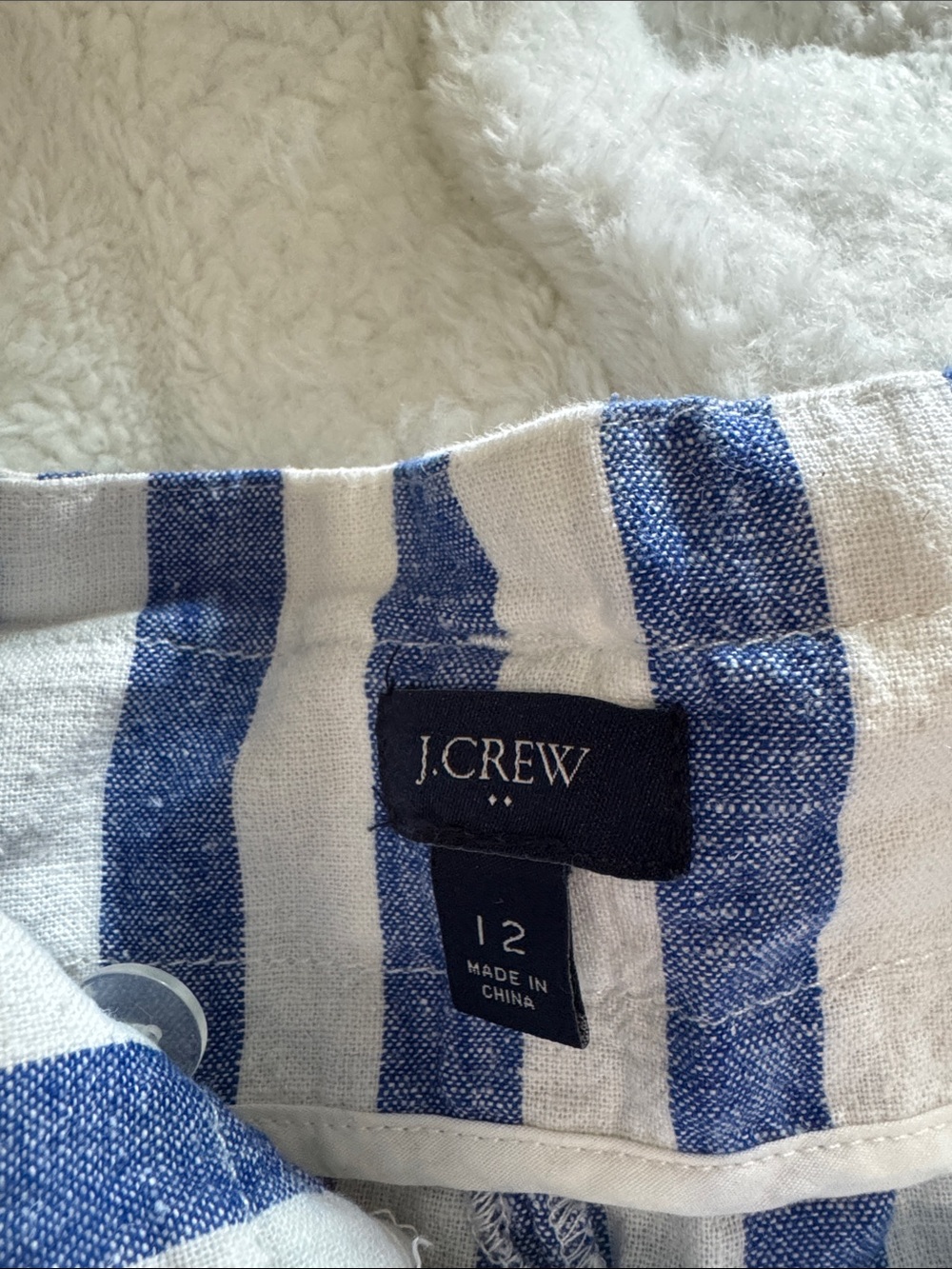 J. Crew Blue and White Vertical Stripe Chinos - Picture 2 of 4